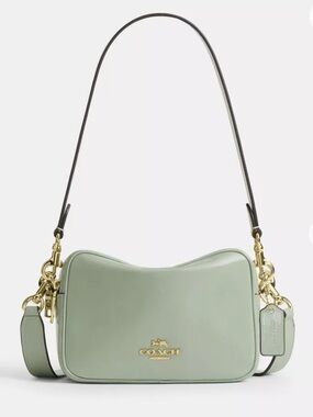NWt Coach! Mini Carey Crossbody Bag!! Gold/Light Pistachio